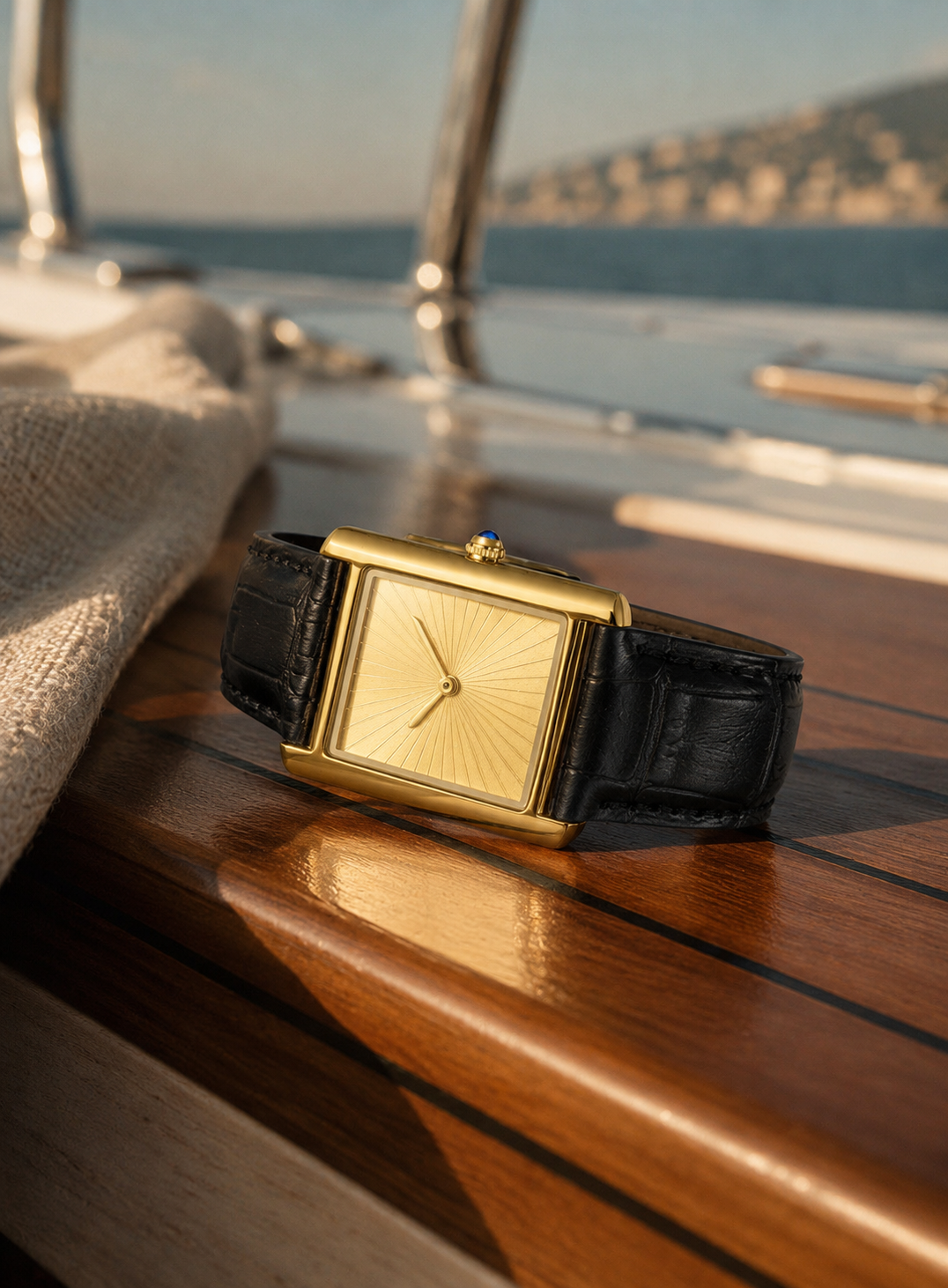 Mens Casual Watch Classic And Minimalist Square Case Two Hands